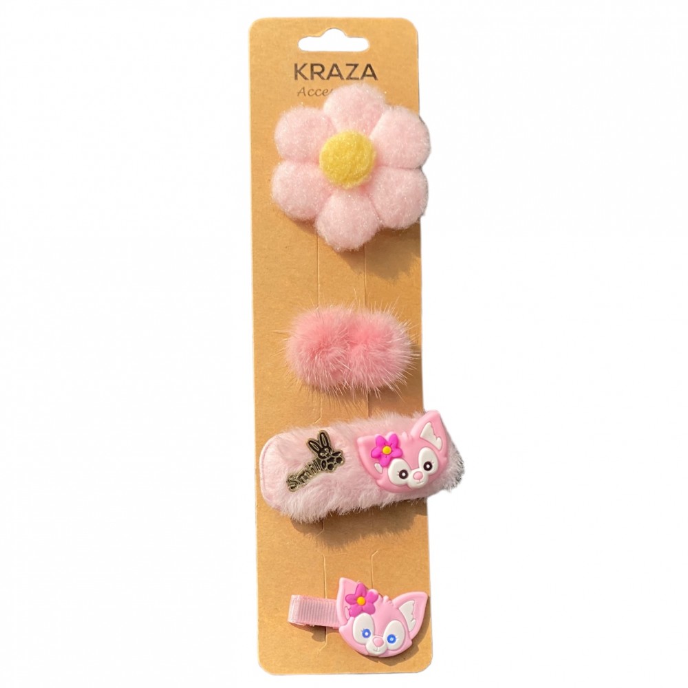 Girls Hair Clips - flower simple pink