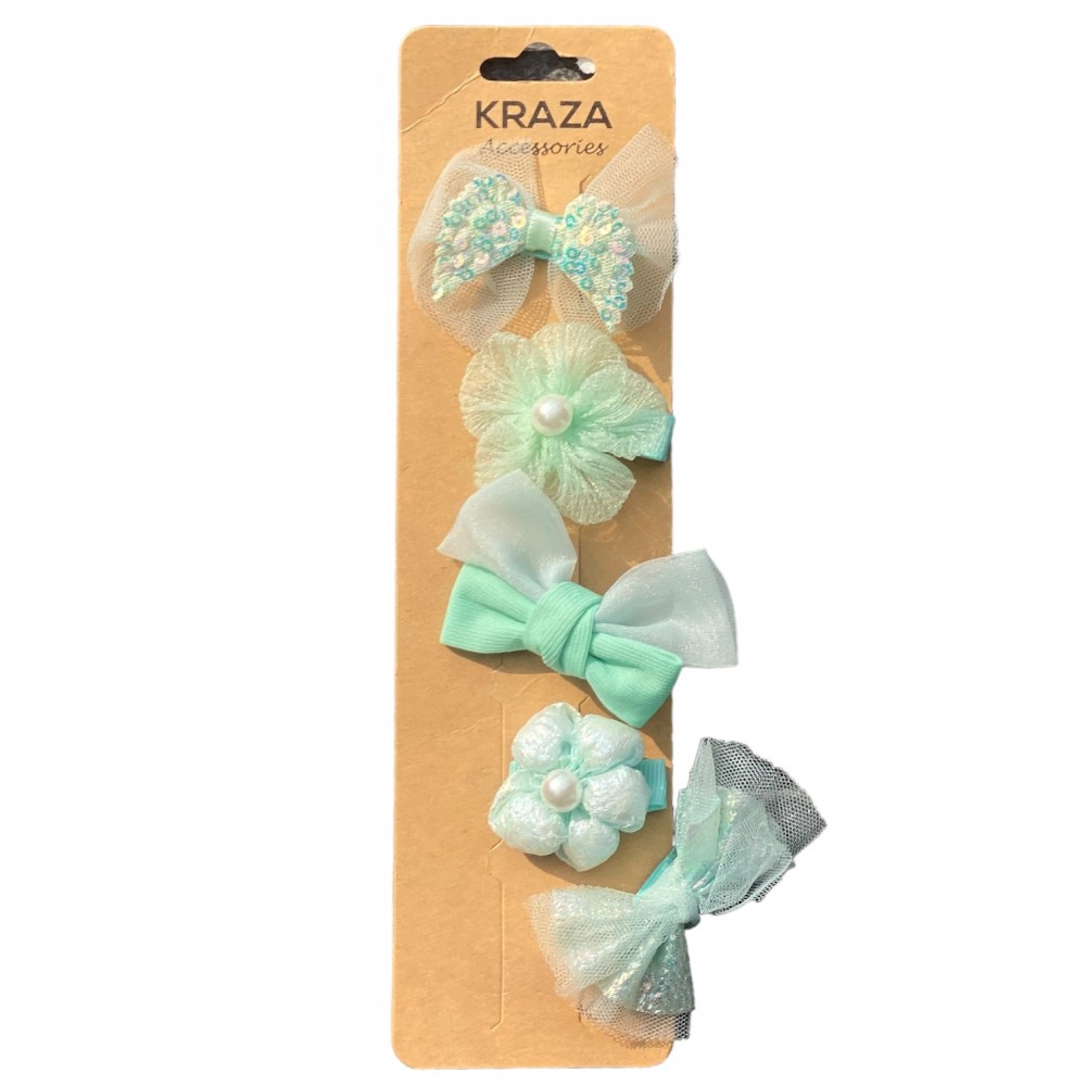 Girls Hair Clips - Green 