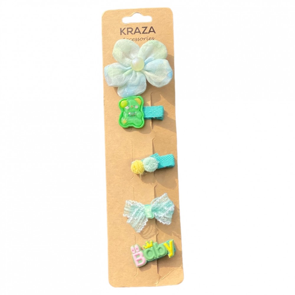 Girls Hair Clips - Green 3