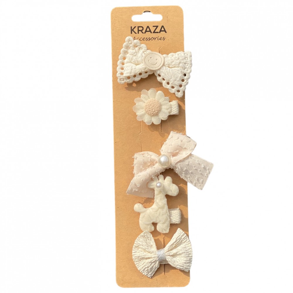 Girls Hair Clips - knot flower nude