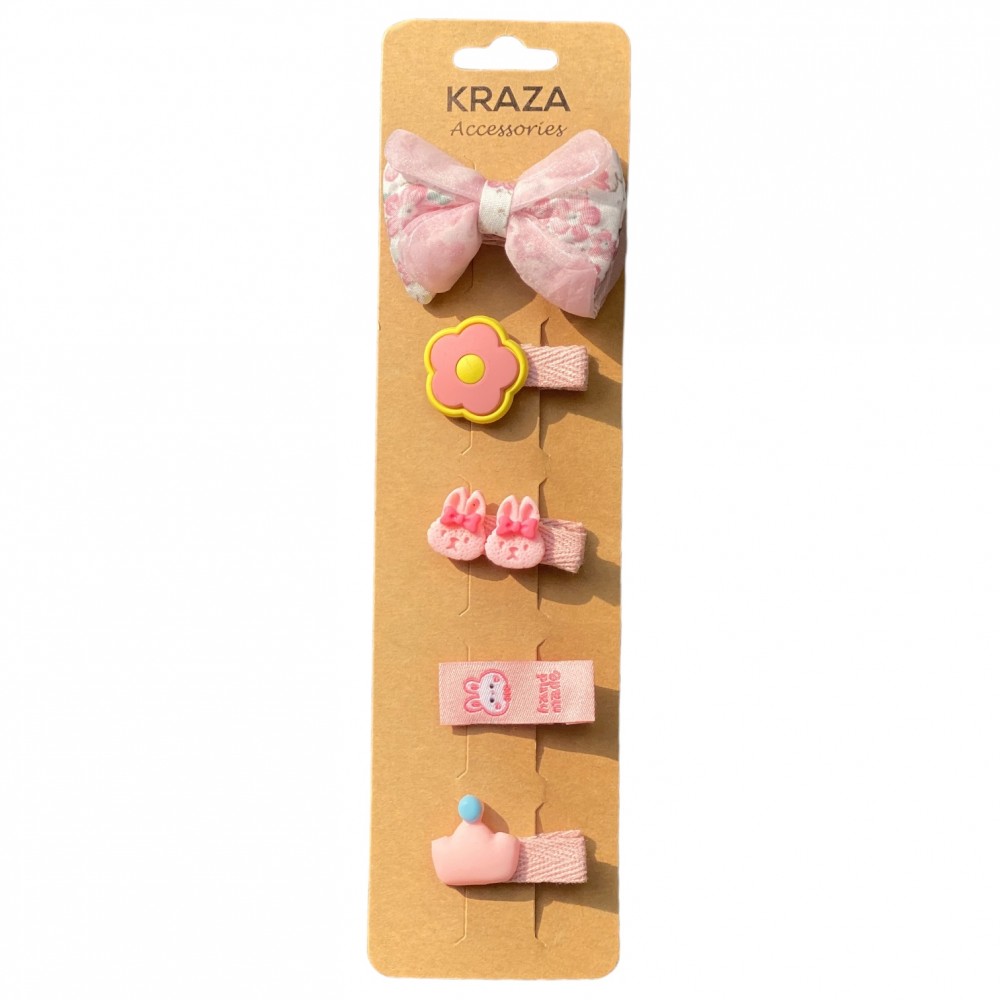 Girls Hair Clips - knot pink 2 