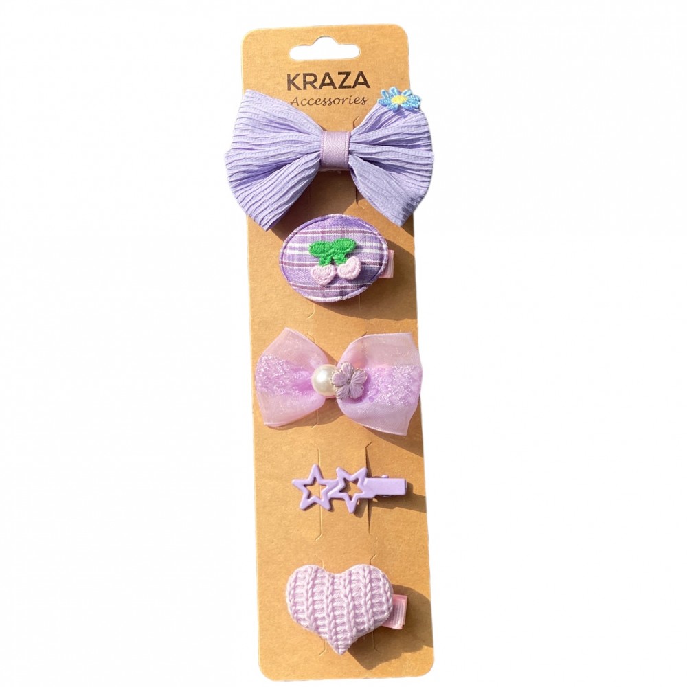 Girls Hair Clips - knot purple