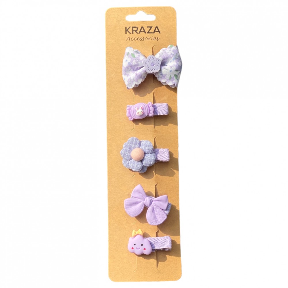 Girls Hair Clips - knot simple purple