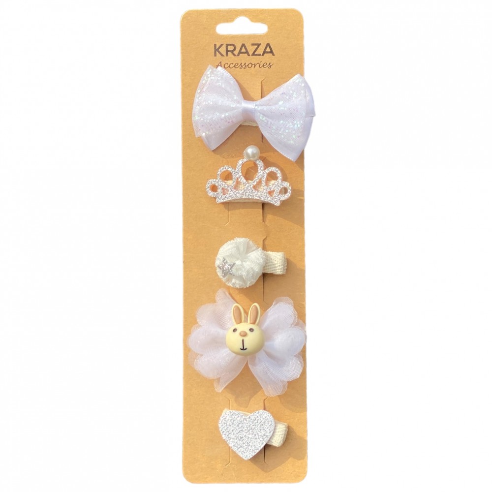 Girls Hair Clips white knot