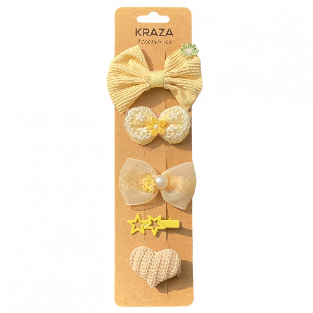 Girls Hair Clips yellow knot 2 