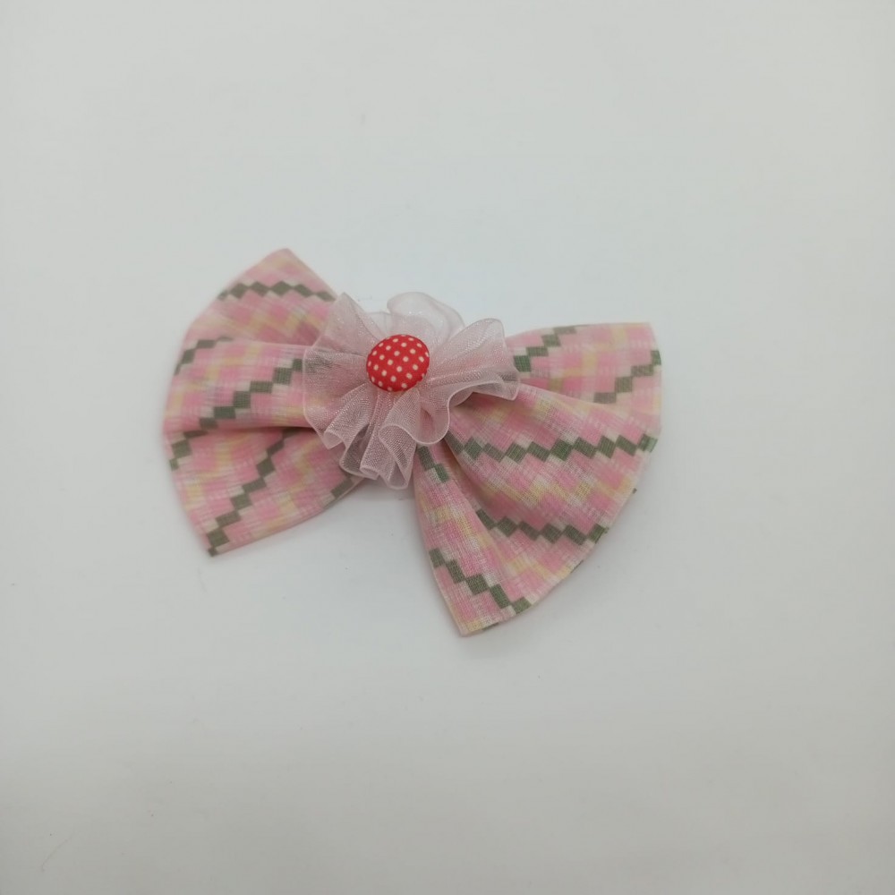 Girls Hair Clips Big Bow Tie Light Pink