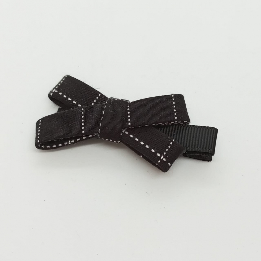 Girls Hair Clips Bow Tie Black And White