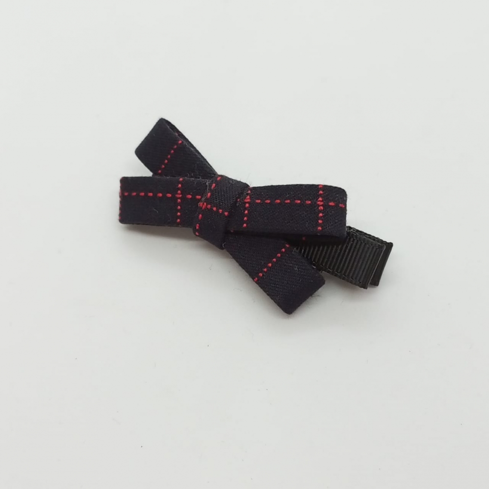 Girls Hair Clips Bow Tie Black And Red