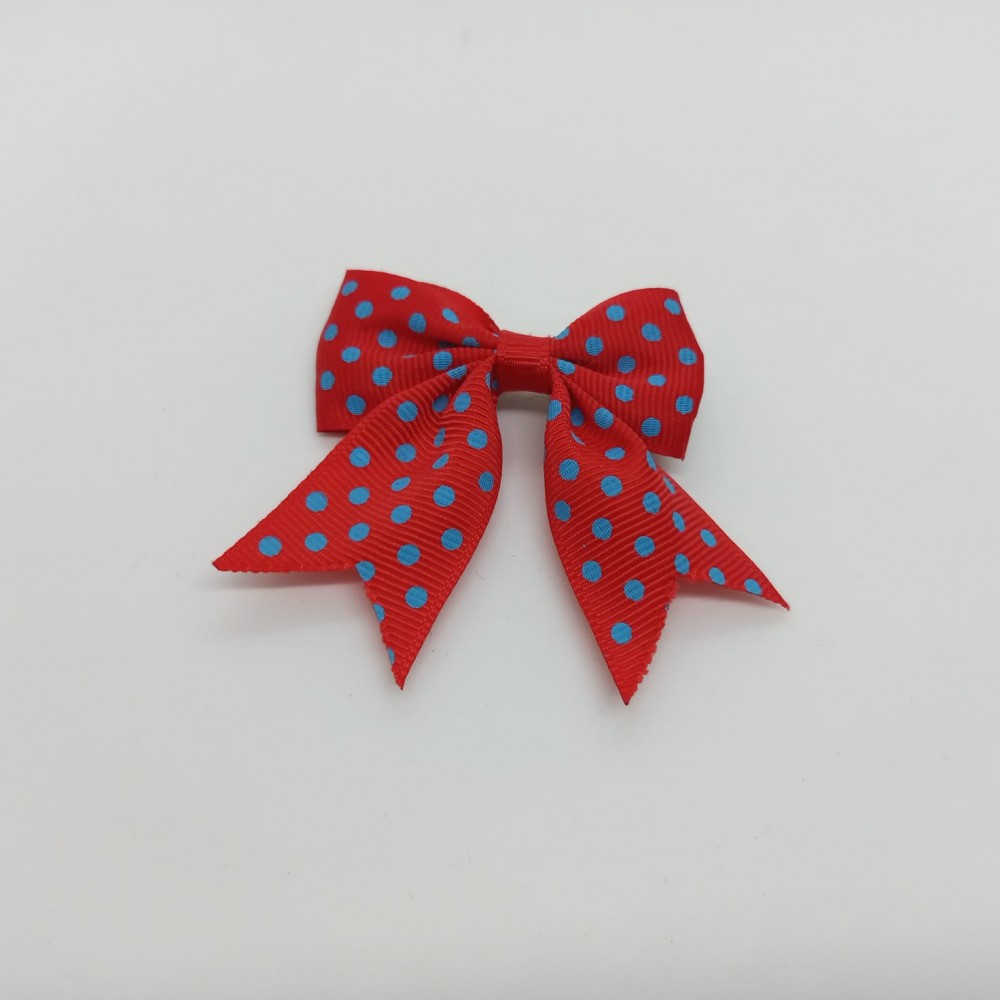 Girls Hair Clips Bow Tie Red And Blue Dots