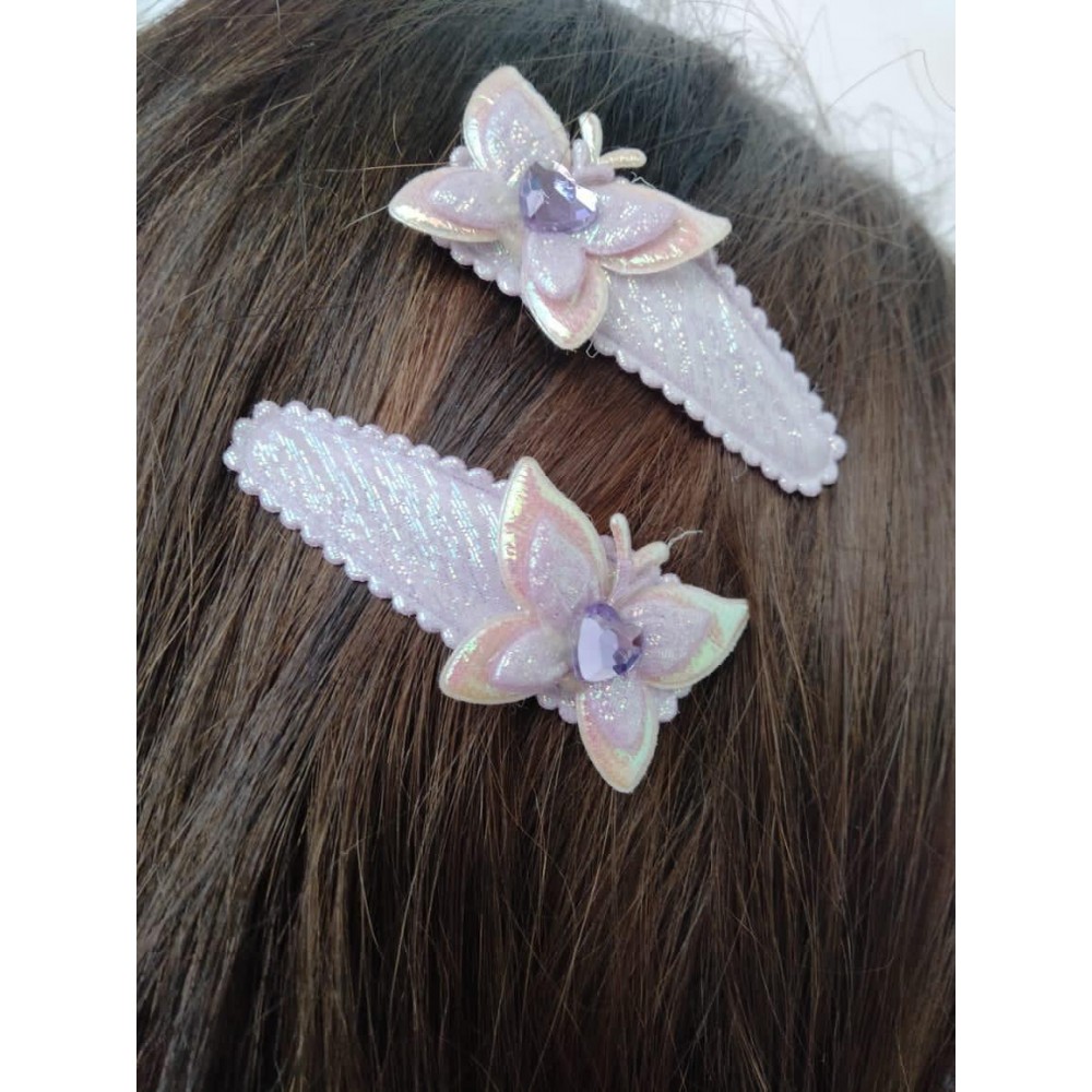 Girls Hair Clips Butterfly Purple