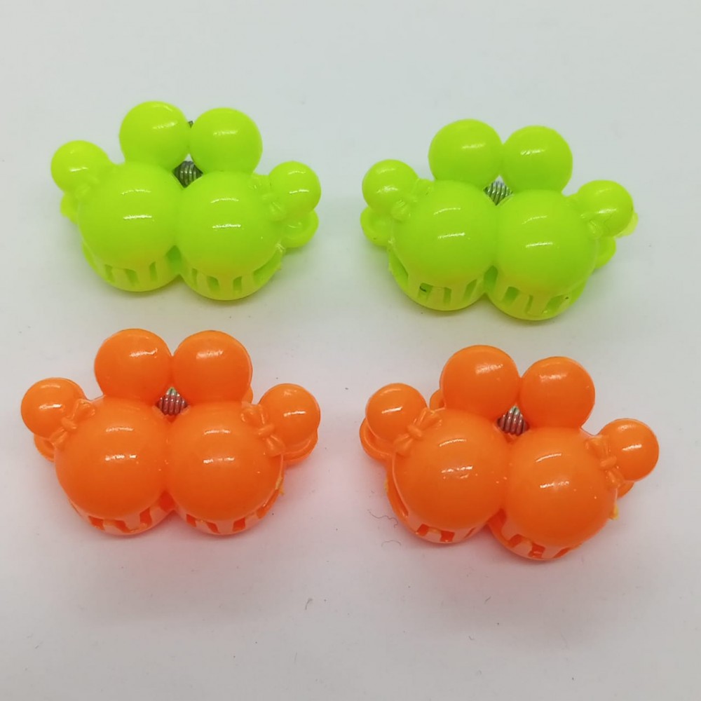 Girls Hair Clips Orange And  Green