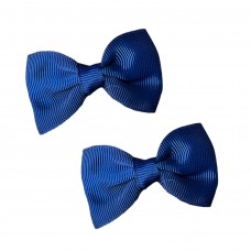 Girls Hair Clips Bow Tie Set Of 2 - Navy