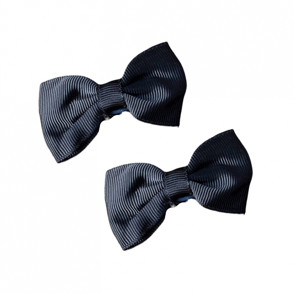 Girls Hair Clips Bow Tie Set Of 2 - Black