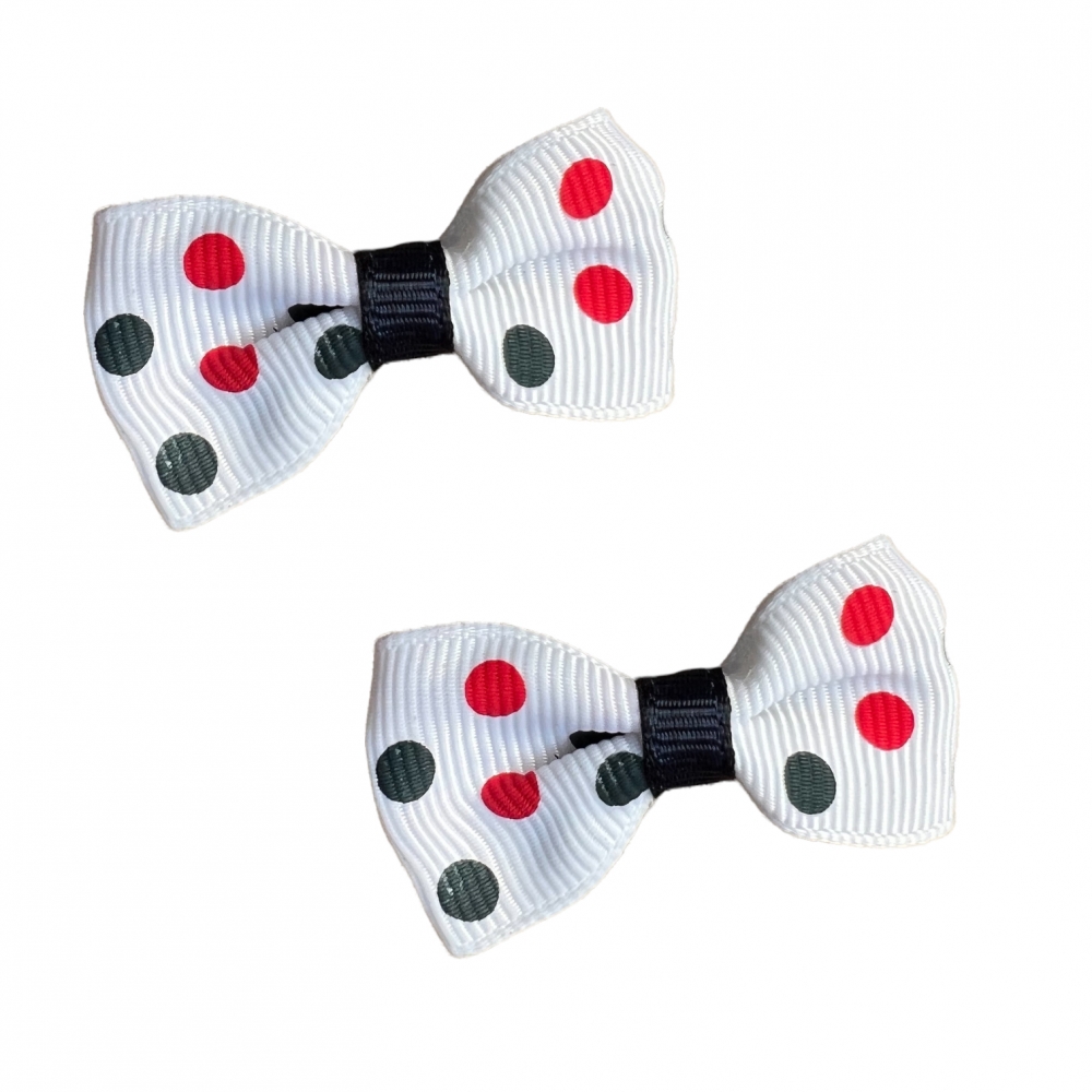 Girls Hair Clips Bow Tie Set Of 2 - Dots