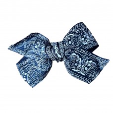 Girls Hair Clips Bow Tie Paisley - Blue 