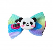 Girls Hair Clips Bow Tie Panda - Rainbow