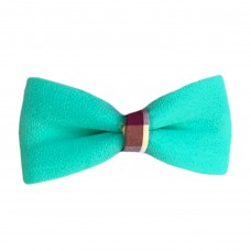 Girls Hair Clips Bow Tie Plain - Turquoise