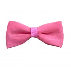 Girls Hair Clips Bow Tie Plain - Pink