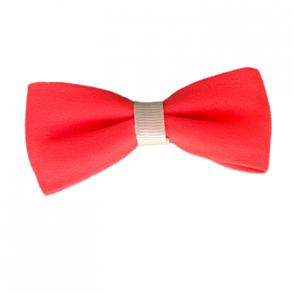 Girls Hair Clips Bow Tie Plain - Red