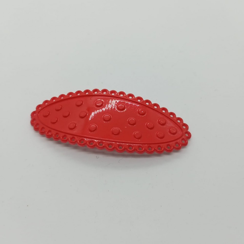 Girls Hair Clips Oval Red