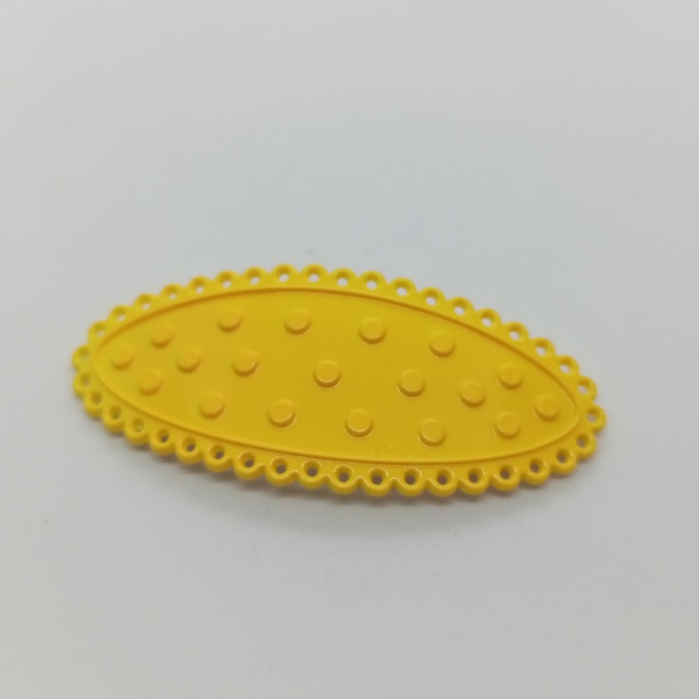 Girls Hair Clips Oval Yellow