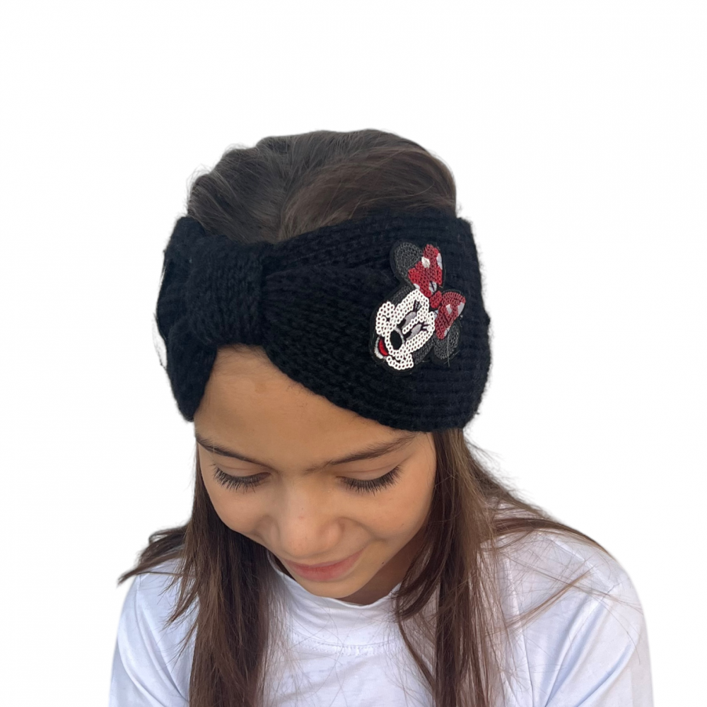 Cotton Hairband Mickey Black