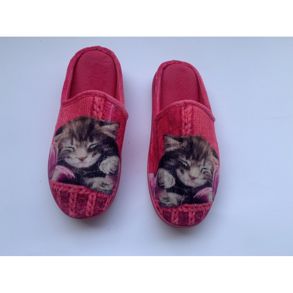 Women Home Slippers - Cat Fushia