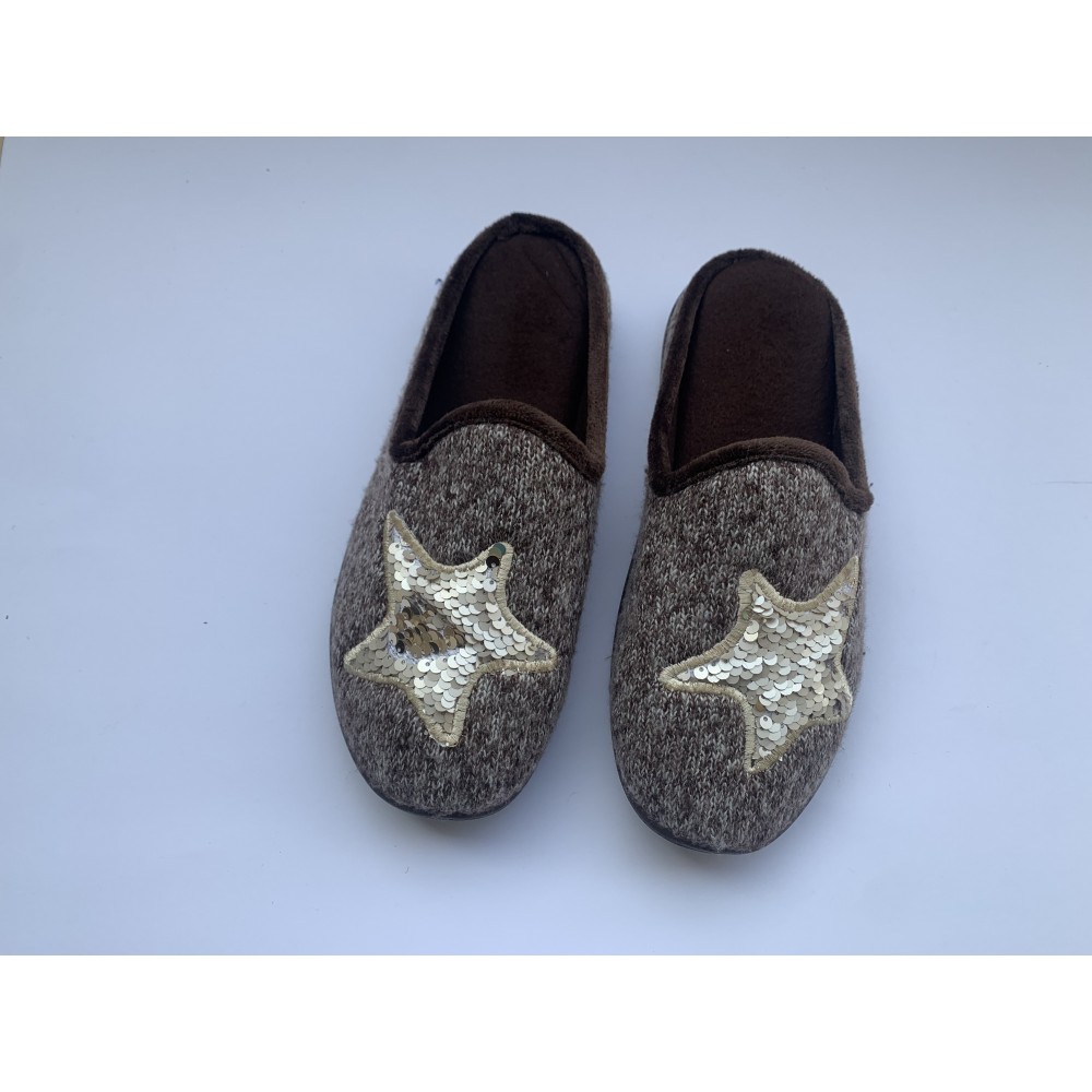 Women Home Slippers - Star Brown