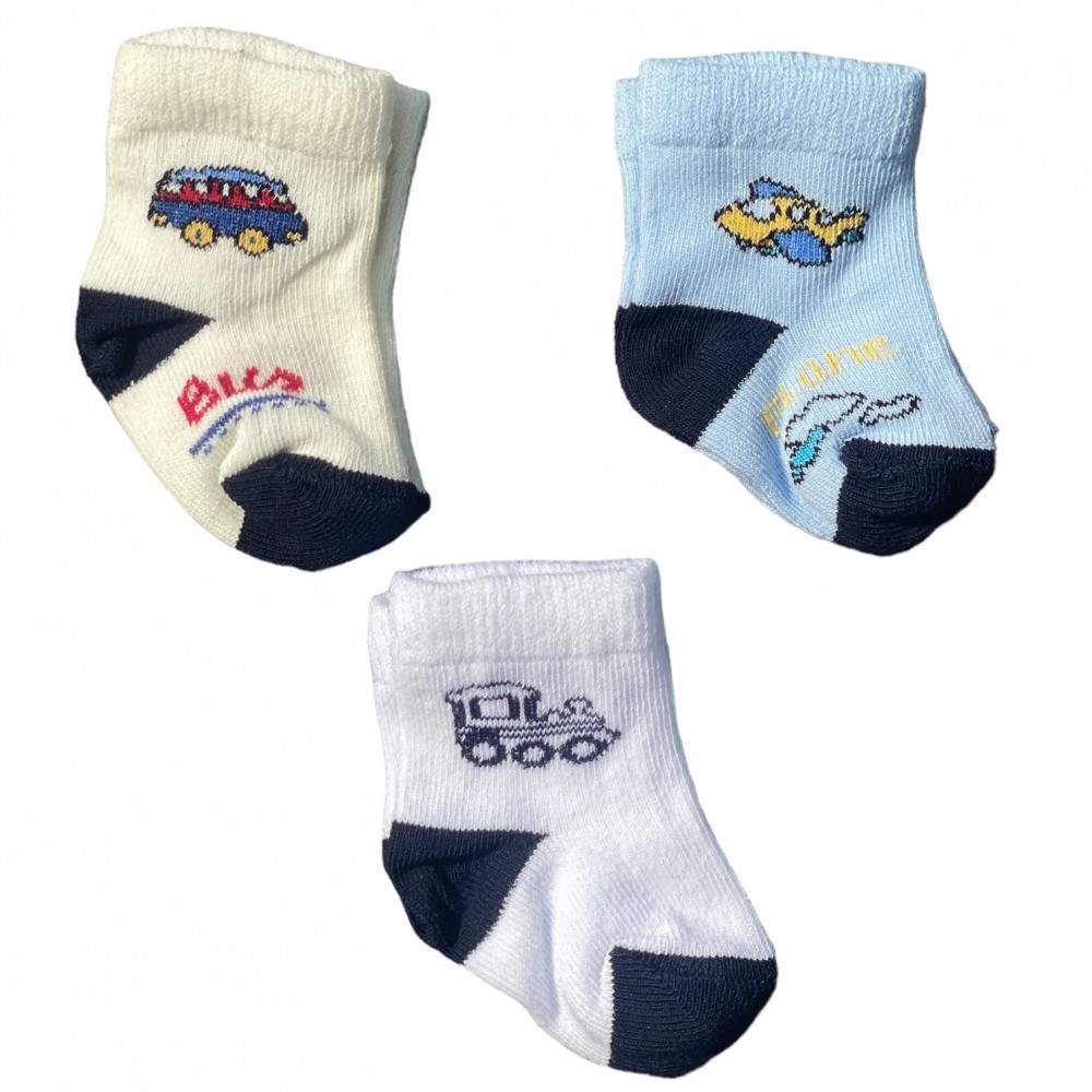 Kids Socks Newborn 3 pairs cars