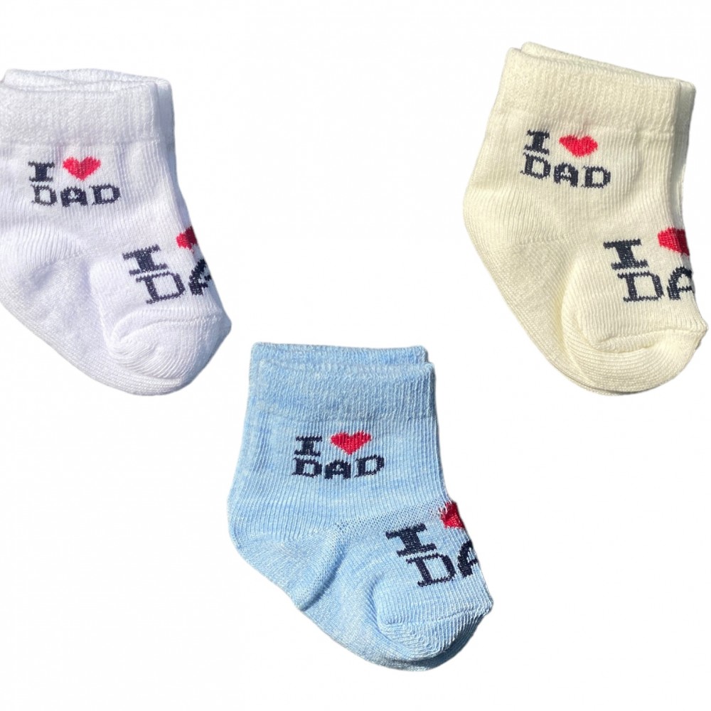 Kids Socks Newborn 3 pairs I love Dad Boy