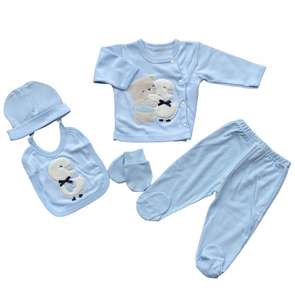 Newborn Baby Set Bear and Canard Blue