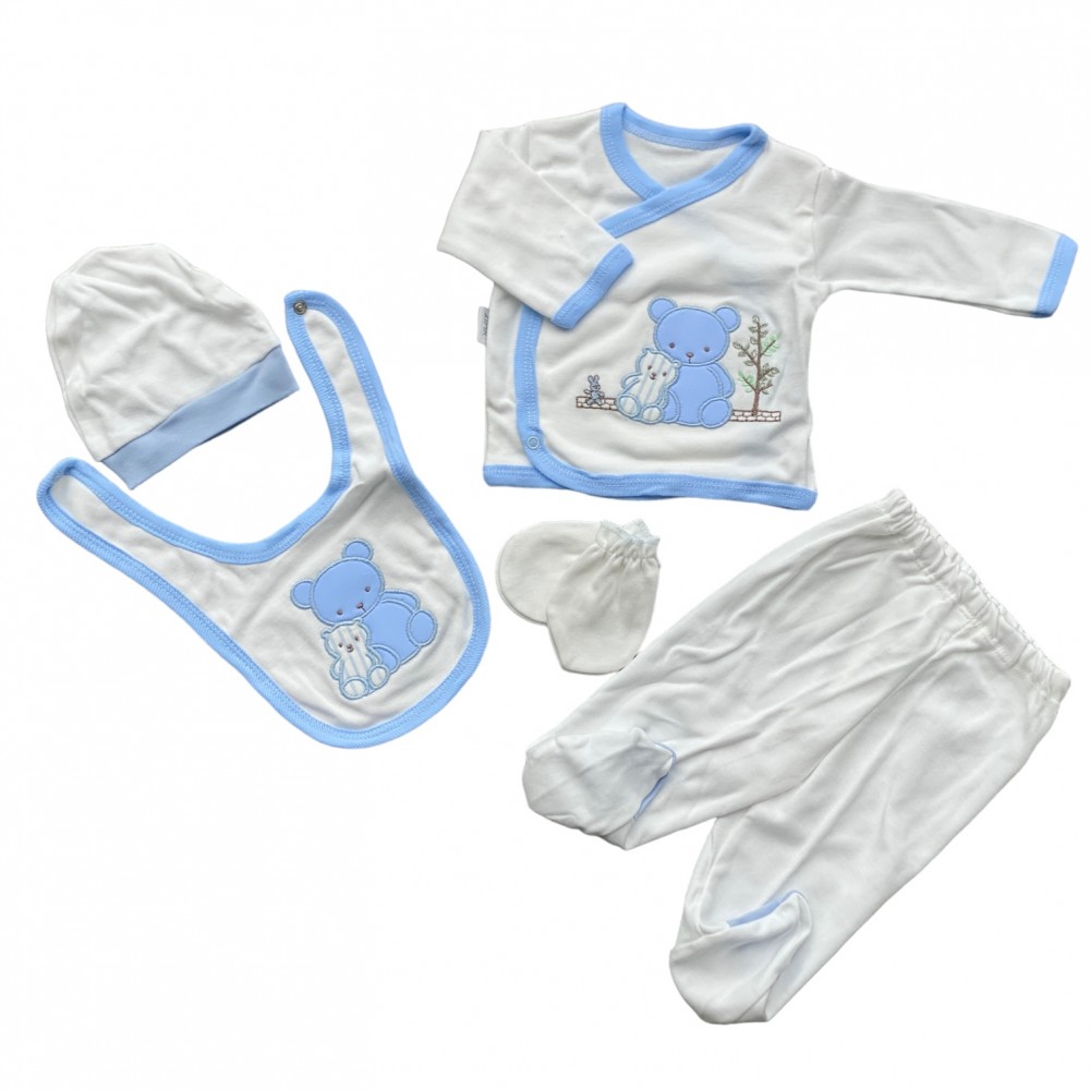 Newborn Baby Set Bear and Rabbit Blue