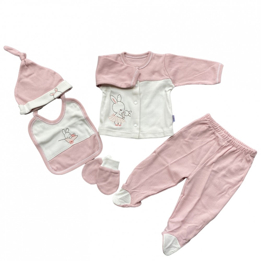 Newborn Baby Set Girl Rabbit white and pink 