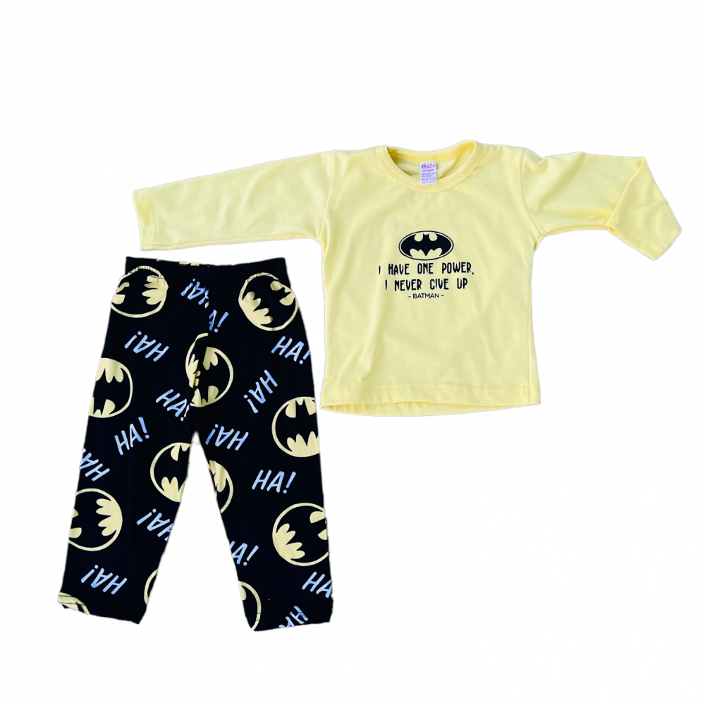 Newborn Pyjama Cotton Batman Yellow