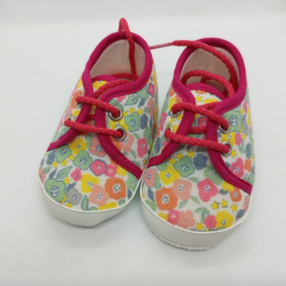 First Step Newborn Girl Shoes - Flowers