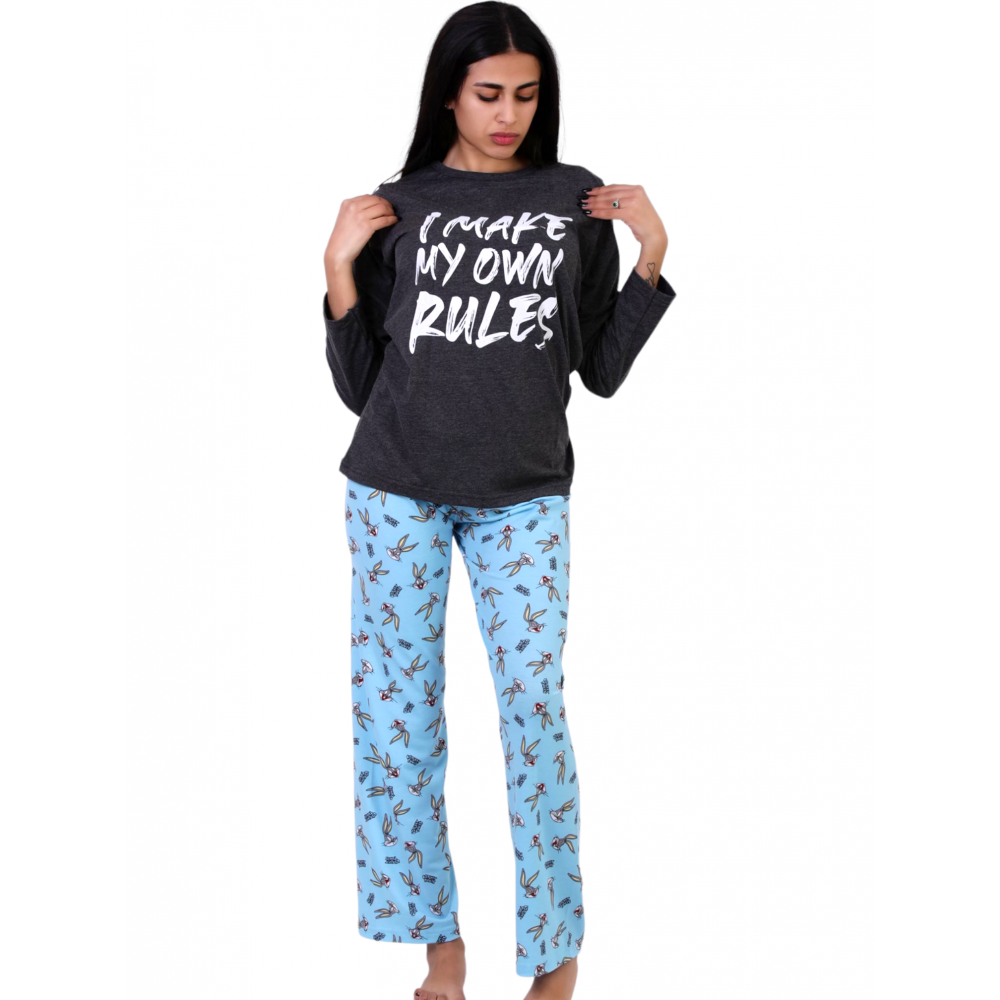 Women Pyjamas I Make My Own Rules Grey