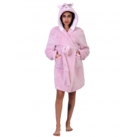 Women Sleep Robe Reindeer Pink