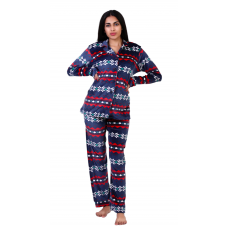 Women Pyjamas Button Through Velvet Winter