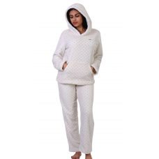 Women Pyjamas Offwhite with dots
