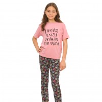 Girls Summer Pyjamas Pants Limits Pink