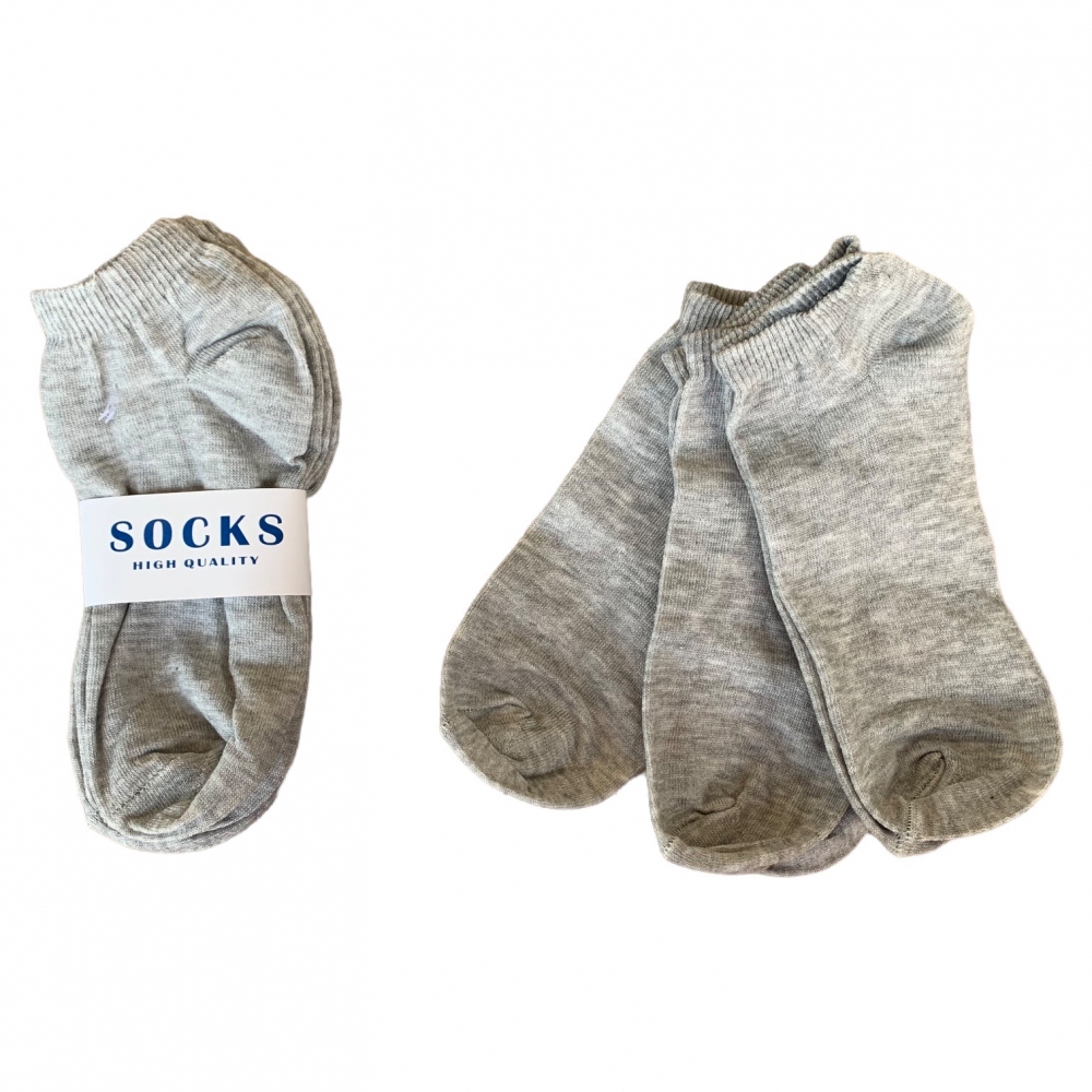 Socks Half Cut Grey- Pack Of 3
