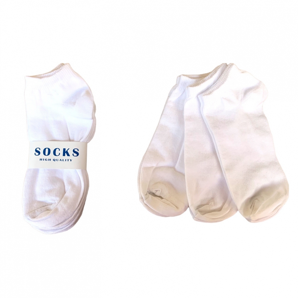 Socks Half Cut White- Pack Of 3