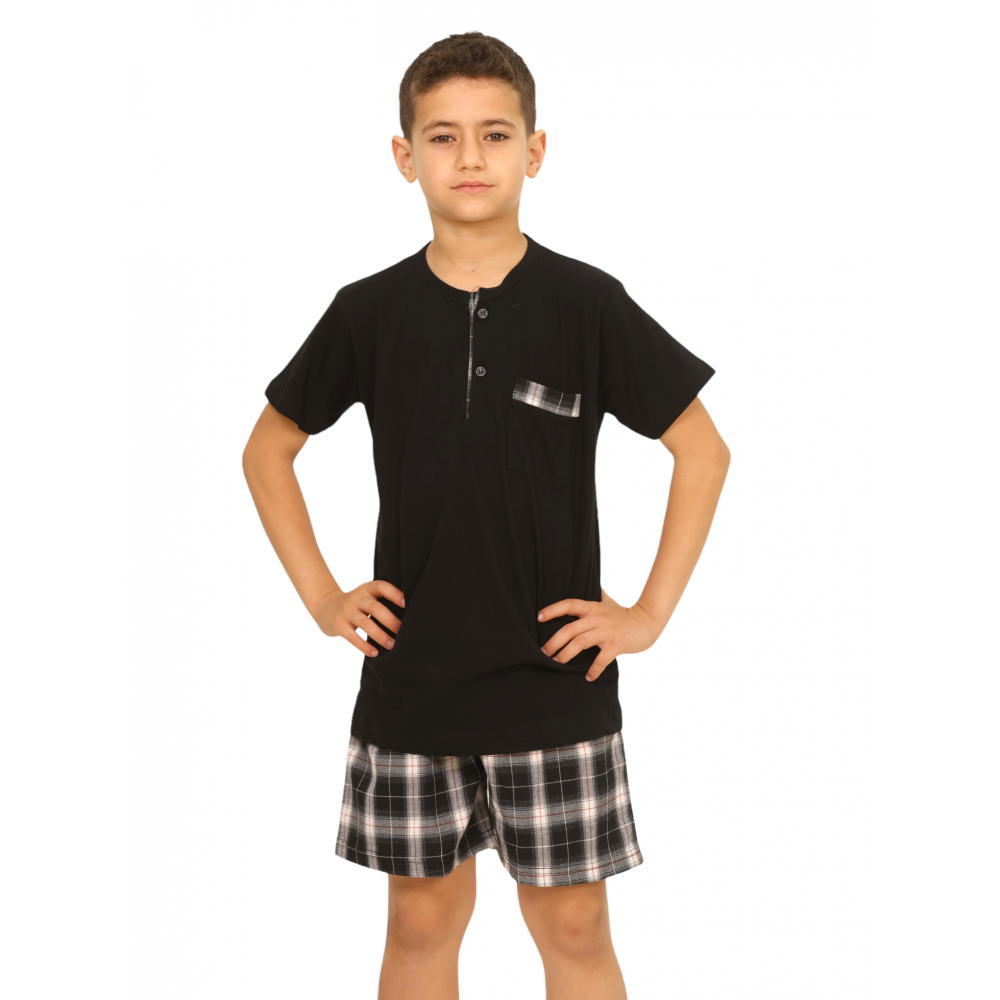 Kids Boys Pyjamas Classic - Black & Grey