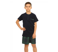 Kids Boys Pyjamas Classic - Navy Green