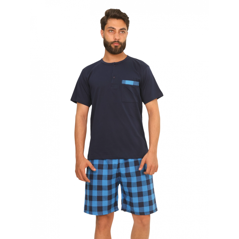 Men Summer Pyjama Classic - Blue