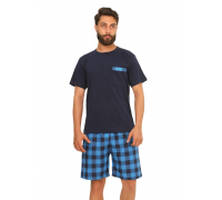 Men Summer Pyjama Classic - Blue