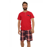 Men Summer Pyjama Classic - Red