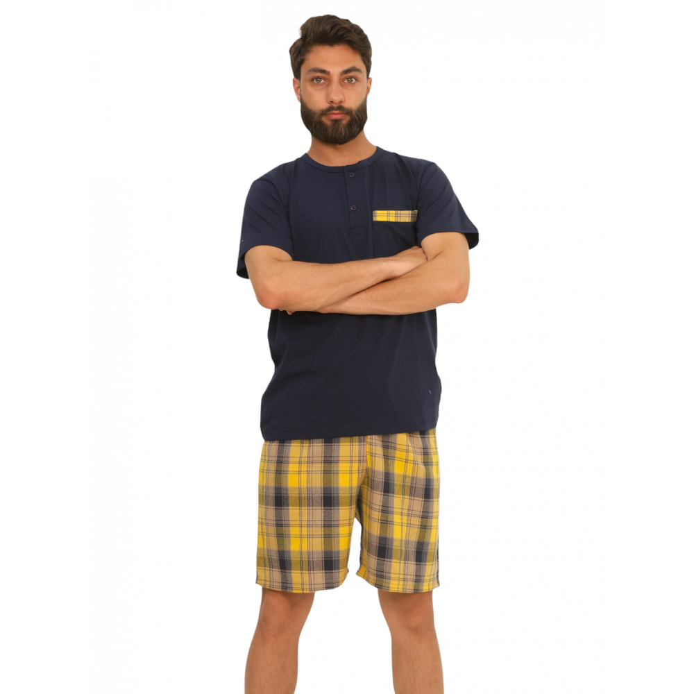 Men Summer Pyjama Classic - Yellow