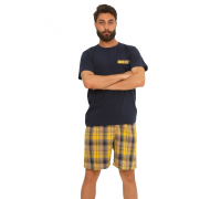 Men Summer Pyjama Classic - Yellow