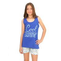 Girls Summer Pyjamas Cool Summer Blue